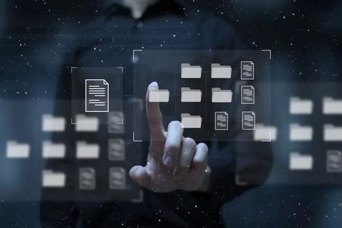 Document Management System DMS Online Document Database and automated process Stock Photos