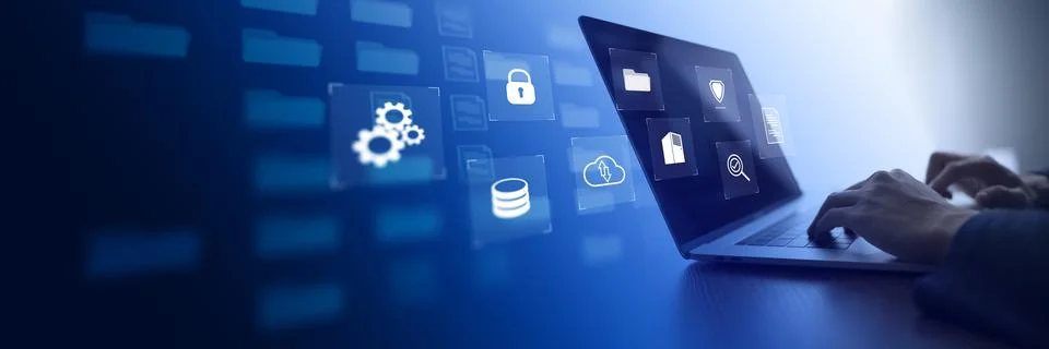 Document Management System DMS Online Document Database and automated process 스톡 사진
