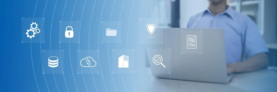 Document Management System DMS Online Document Database and automated process Stock Photos