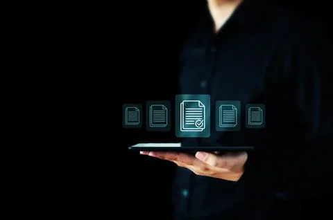 Document management system (DMS), online documentation database and process a Stock Photos