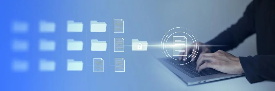 Document Management System DMS Online Document Database and automated process Stock Photos