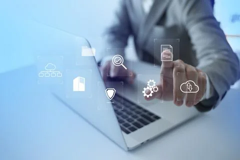 Document Management System DMS Online Document Database and automated process Stock Photos