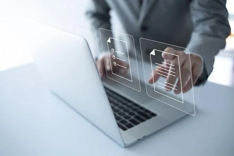 Document Management System DMS Online Document Database and automated process Foto stock