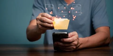 Document Management System (DMS), online documentation database and process a Stock Photos