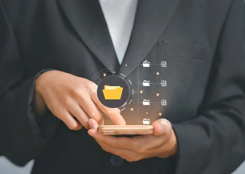 Document Management System (DMS), online documen database and process automat Foto stock