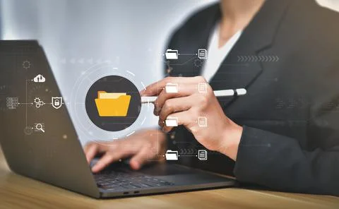 Document Management System (DMS), online documentation database and process a Foto stock