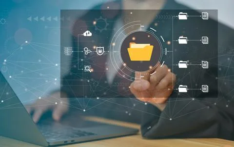 Document Management System (DMS), online documentation database and process a Stock Photos