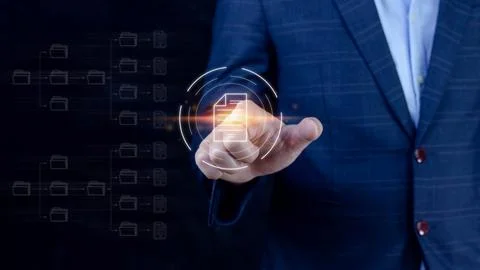 Document Management System (DMS), Online documentation database and process.. Foto stock