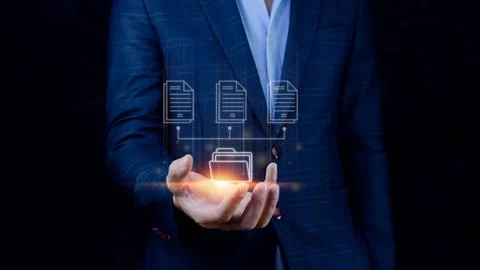 Document Management System (DMS), Online documentation database and process.. Stock Photos