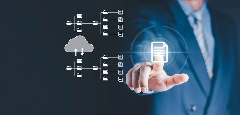 Document Management System DMS, online documentation database and process a.. Stock Photos