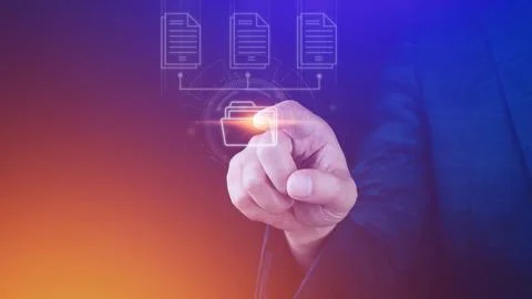 Document Management System (DMS), Online documentation database and process.. Stock Photos