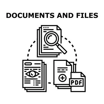 Document management system with file review and processing Stock Illustration