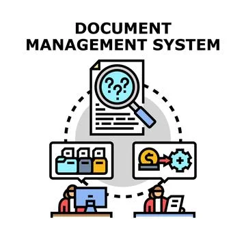 Document management system finding organizing and automating Stock Illustration