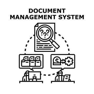 Document management system finding organizing and automating Stock Illustration
