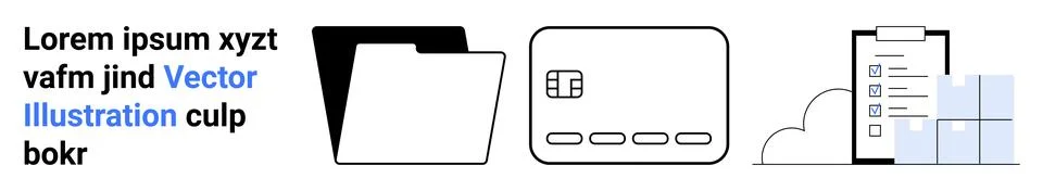 Document Management System with Folder, Calendar, Checklist, and Chart Stock Illustration