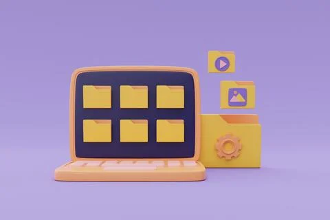 Document management system, Online data storage for business network concept, Stock Illustration