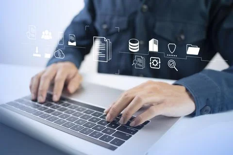 Document Management System Online Document Database and automated processes t Stock Photos