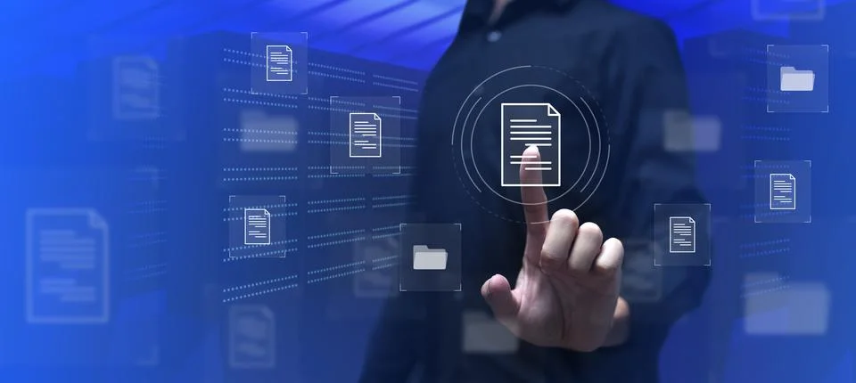 Document Management System Online Document Database and automated processes t Stock Photos