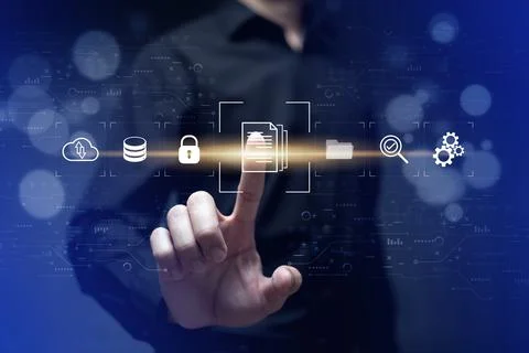 Document Management System Online Document Database and automated processes t Stock Photos