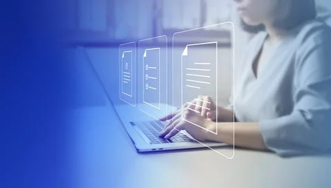 Document Management System Online Document Database and automated processes t Stock Photos