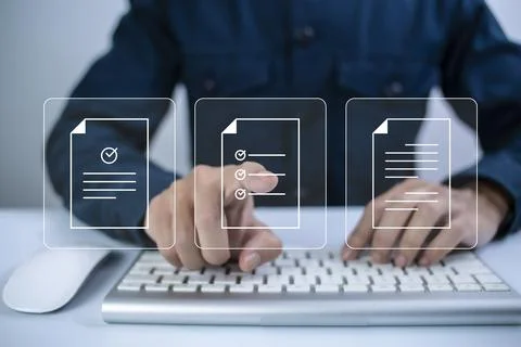 Document Management System Online Document Database and automated processes t Stock Photos