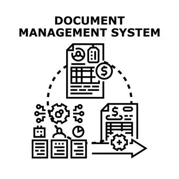 Document management system organizing financial data effectively Stock Illustration