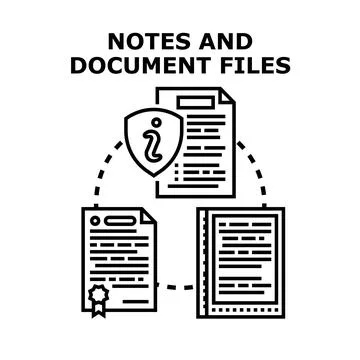 Document management system organizing important information files Stock Illustration
