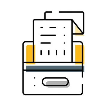 Document management system organizing paper files and data Stock Illustration