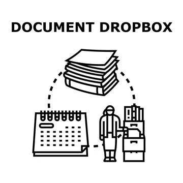 Document management system organizing paper and digital files Stock Illustration