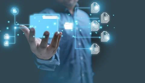 DOCUMENT MANAGEMENT SYSTEM. Technology digital internet online keep documen.. Stock Photos