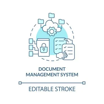 Document management system turquoise concept icon Stock Illustration