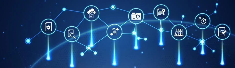 Document management vector illustration. Illustrazione stock