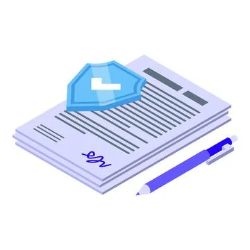 Document manager icon isometric vector. Business contract Illustrazione stock