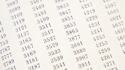 Document with many numbers, data encrypt. Cipher encryption code or data Stock Footage 165322290