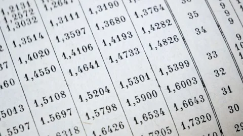 Document with many numbers, data encrypt. Cipher encryption code or data Stock Footage 258110135