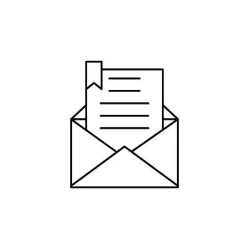 Document, message, email icon. Simple line, outline vector of information tra 库存插图