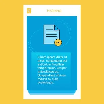 Document mobile vertical banner design design. Vector Ilustración de archivo