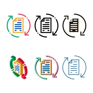 Document modern cycle icon vector outline Stock Illustration