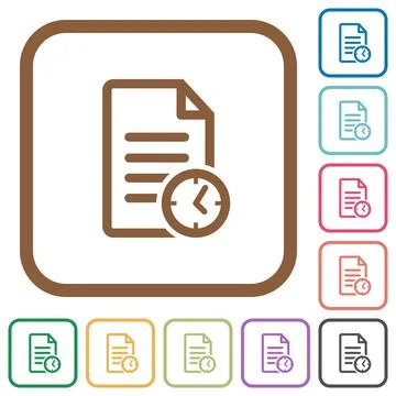 Document modified time simple icons Stock Illustration