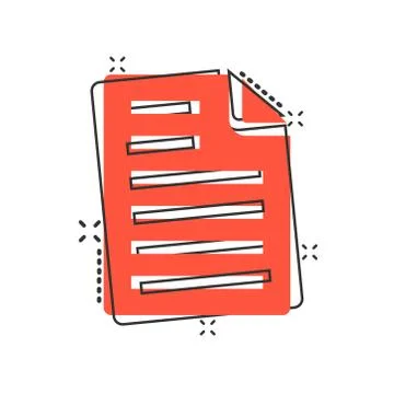 Document note icon in comic style. Paper sheet cartoon vector illustration on 스톡 일러스트