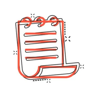 Document note icon in comic style. Paper sheet cartoon vector illustration on Stockillustratie