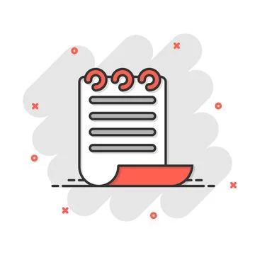 Document note icon in comic style. Paper sheet cartoon vector illustration on Stock Illustration