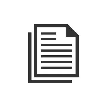 Document note icon in flat style. Paper sheet vector illustration on white is Stock Illustration