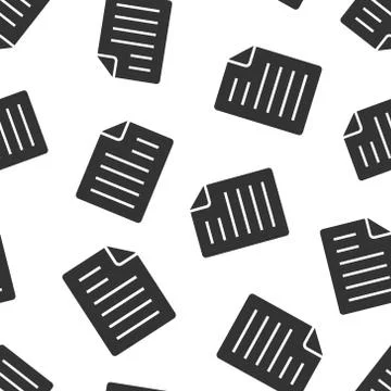 Document note icon in flat style. Paper sheet vector illustration on white ba Illustrazione stock