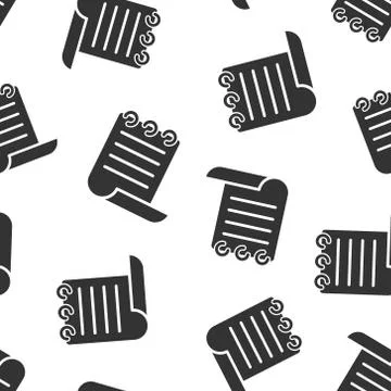 Document note icon in flat style. Paper sheet vector illustration on white ba Illustrazione stock