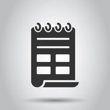 Document note icon in flat style. Paper sheet vector illustration on white ba Illustrazione stock