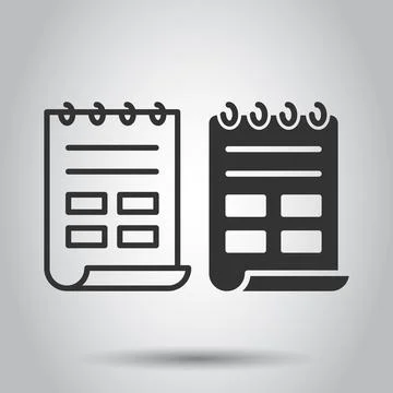 Document note icon in flat style. Paper sheet vector illustration on white ba Stock Illustration