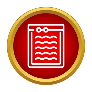 Document note icon red gold web button Stock Illustration