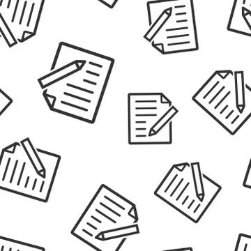 Document note icon seamless pattern background. Paper sheet vector illustrati Illustrazione stock