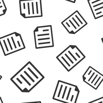 Document note icon seamless pattern background. Paper sheet vector illustrati Illustrazione stock